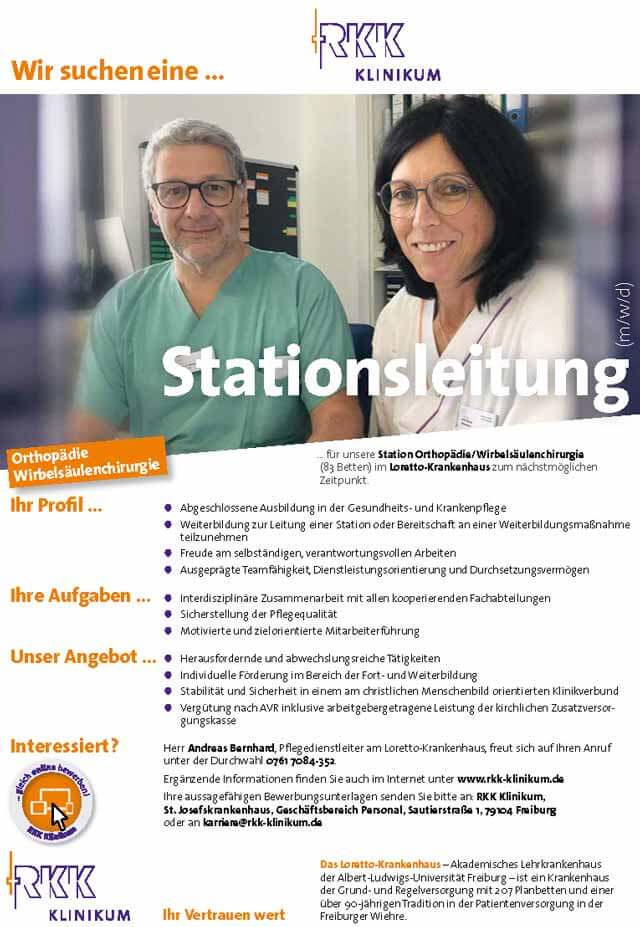 Loretto-Krankenhaus Freiburg: Stationsleitung (m/w/d)