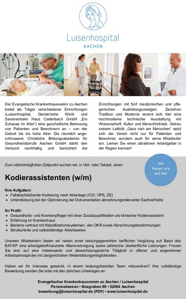 Luisenhospital Aachen: Kodierassistent (w/m)