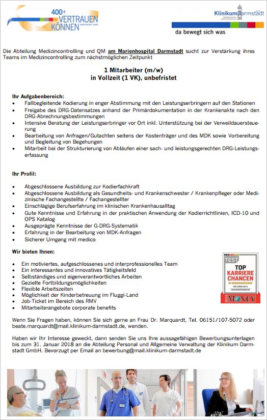 Klinikum Darmstadt GmbH: Mitarbeiter (m/w)