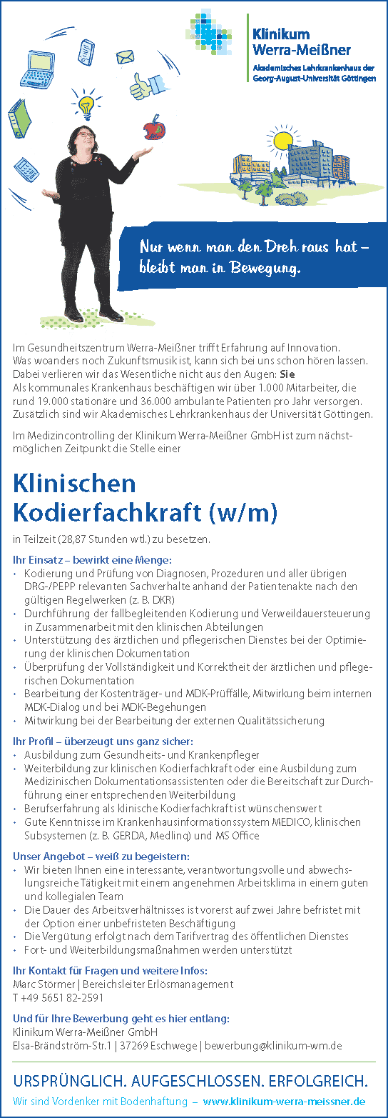Klinikum Werra-Meißner GmbH Eschwege: Klinische Kodierfachkraft (w/m)